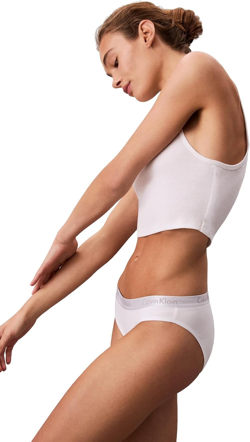 image:imageCalvin Klein womens Motive Cotton Multipack Bikini Panty 3 PackShorelineCasual BlueWhite