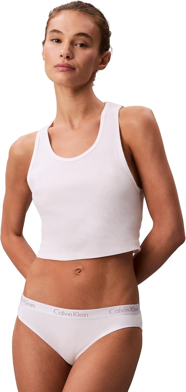 image:imageCalvin Klein womens Motive Cotton Multipack Bikini Panty 3 PackShorelineCasual BlueWhite