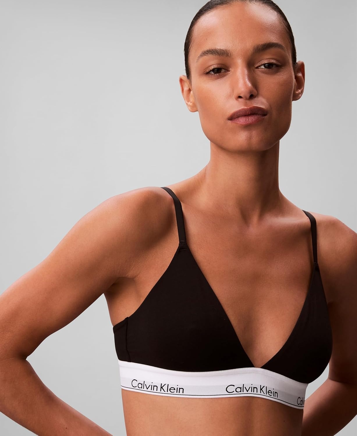 image:imageIcon Cotton Modal Lightly Lined Triangle BraletteBlack