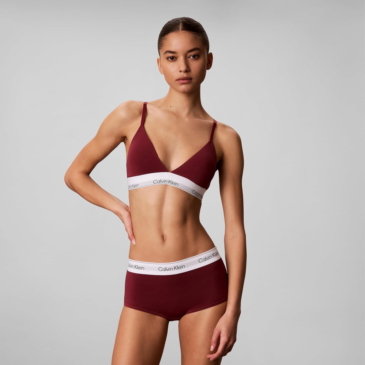 image:imageIcon Cotton Modal Lightly Lined Triangle BraletteEstablished Red