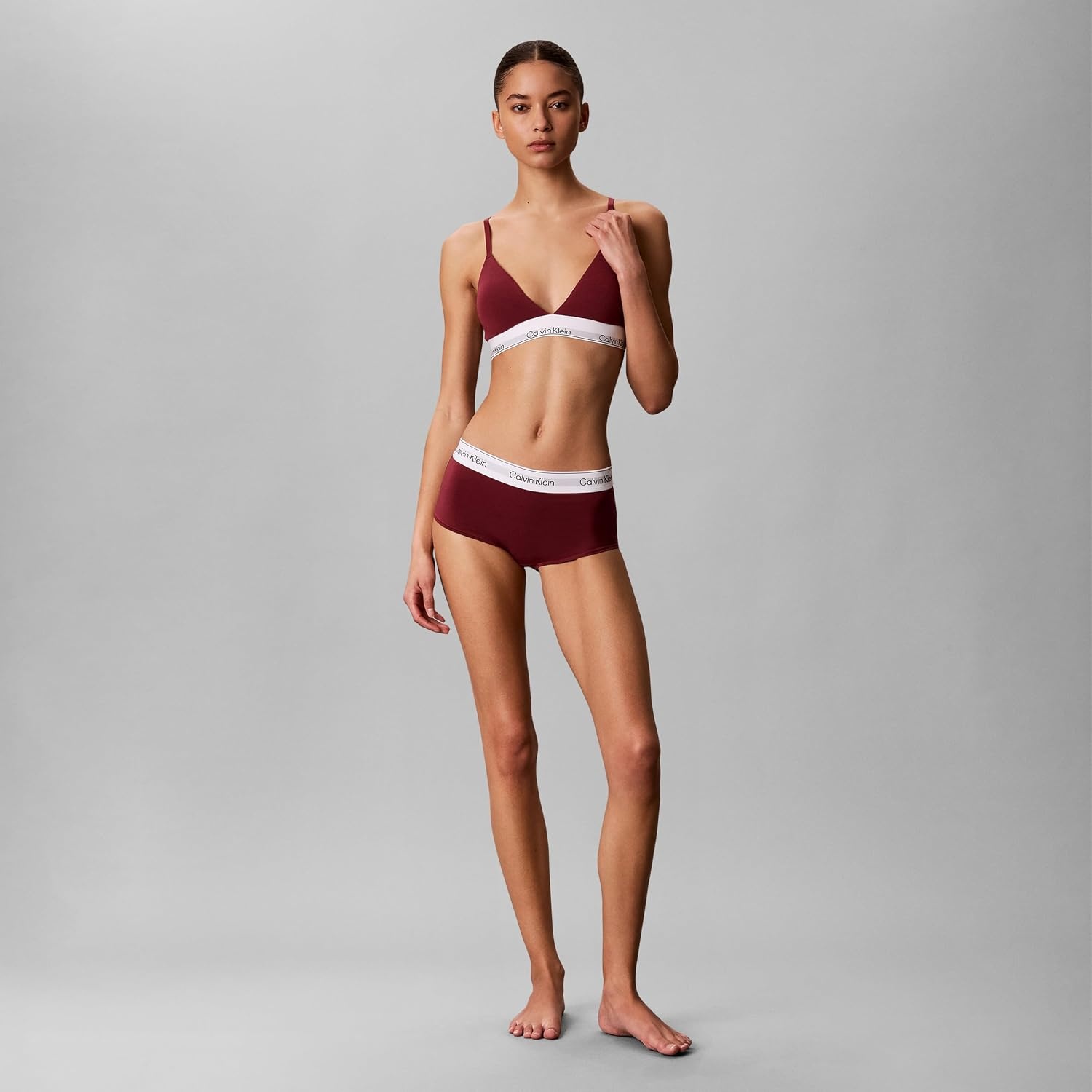 image:imageIcon Cotton Modal Lightly Lined Triangle BraletteEstablished Red