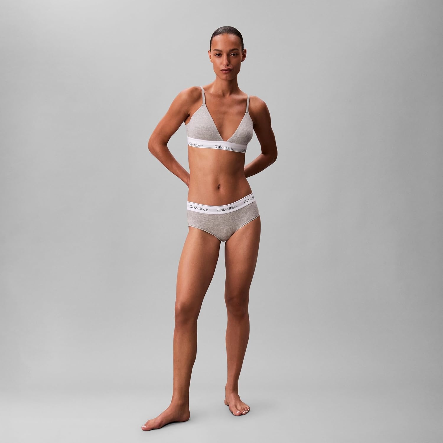image:imageIcon Cotton Modal Lightly Lined Triangle BraletteGrey Heather
