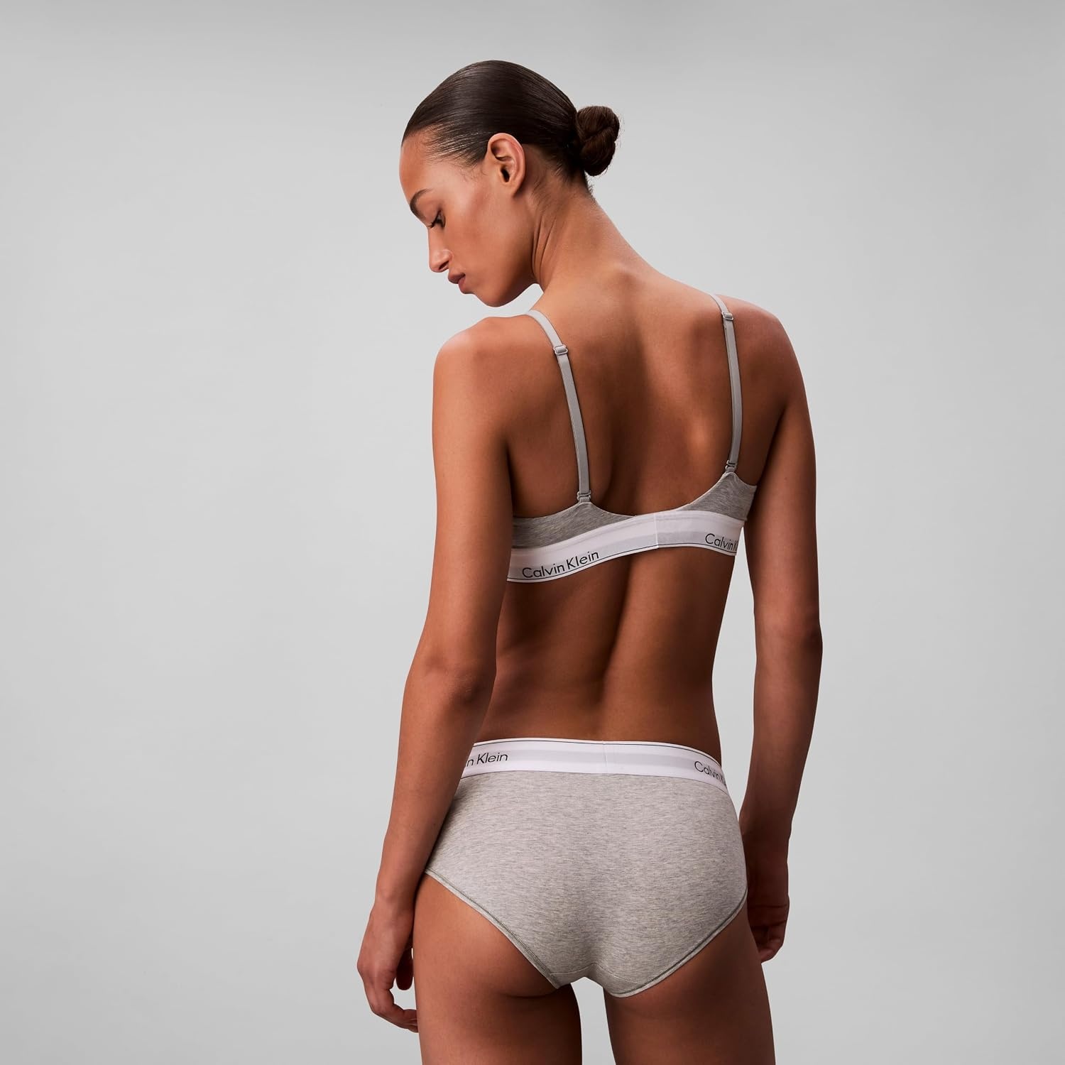 image:imageIcon Cotton Modal Lightly Lined Triangle BraletteGrey Heather