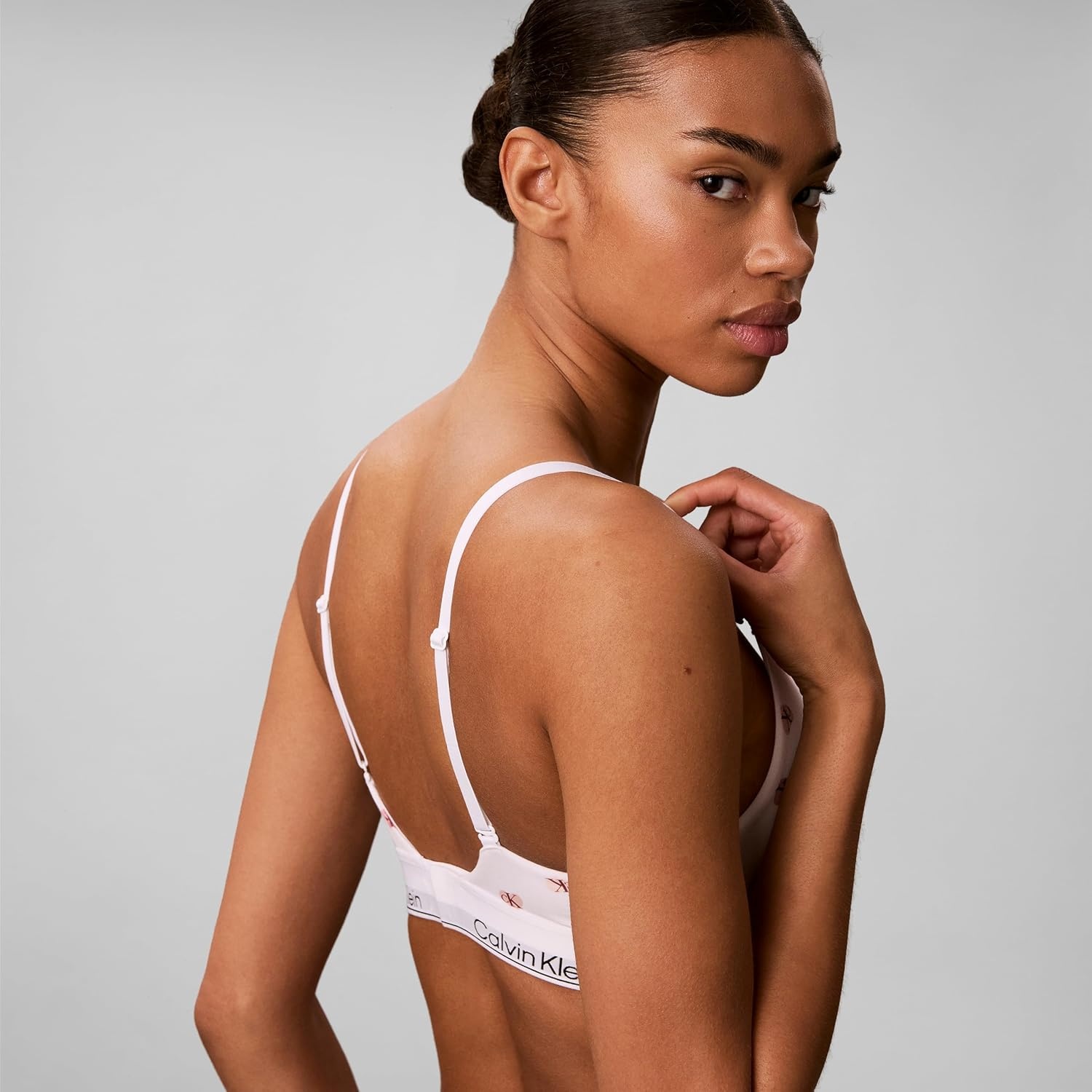image:imageIcon Cotton Modal Lightly Lined Triangle BraletteHearts Ck White Multi