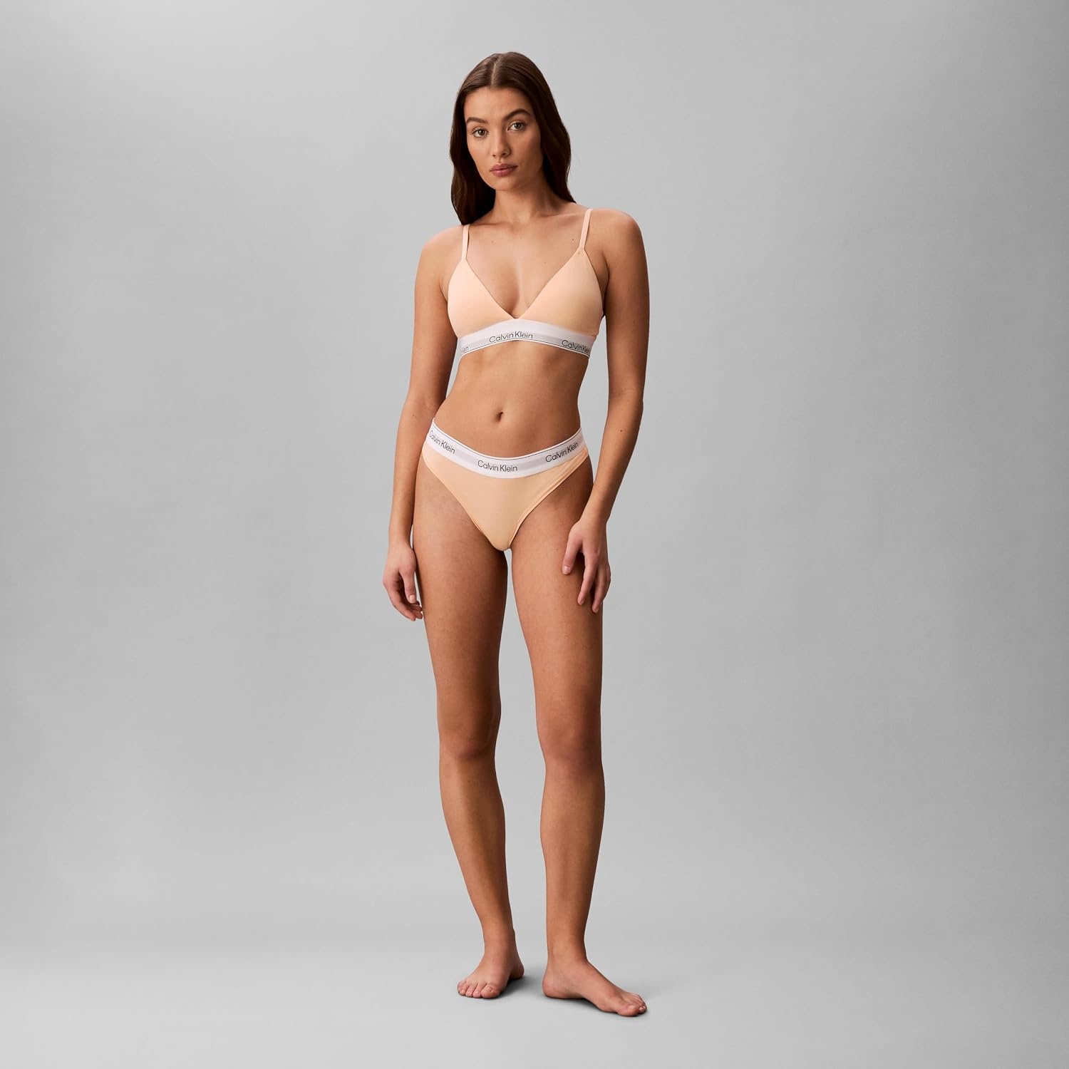 image:imageIcon Cotton Modal Lightly Lined Triangle BralettePeach Bliss