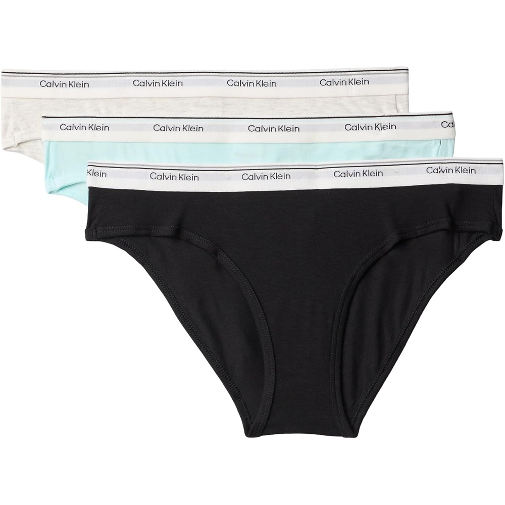 image:imageCalvin Klein Balance Cotton Stretch Bikini Panties 3 PackBlack Snow Heather Blue Glass