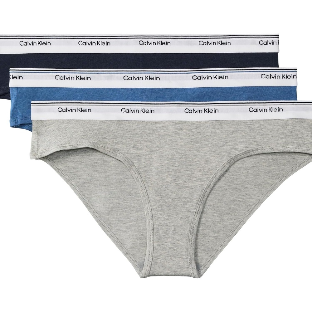 image:imageCalvin Klein Balance Cotton Stretch Bikini Panties 3 PackSpeakeasy Grey Heather Moonlight Blue