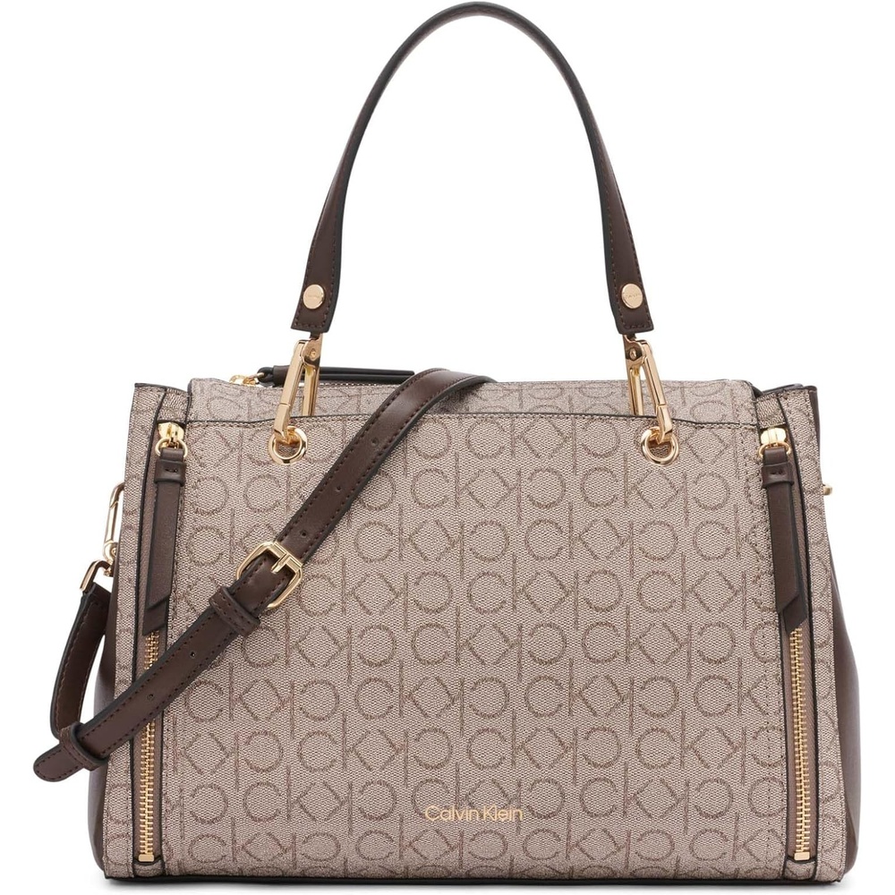 image:imageCalvin Klein Bubble Lamb Novelty Organization SatchelAlmondTaupeJava