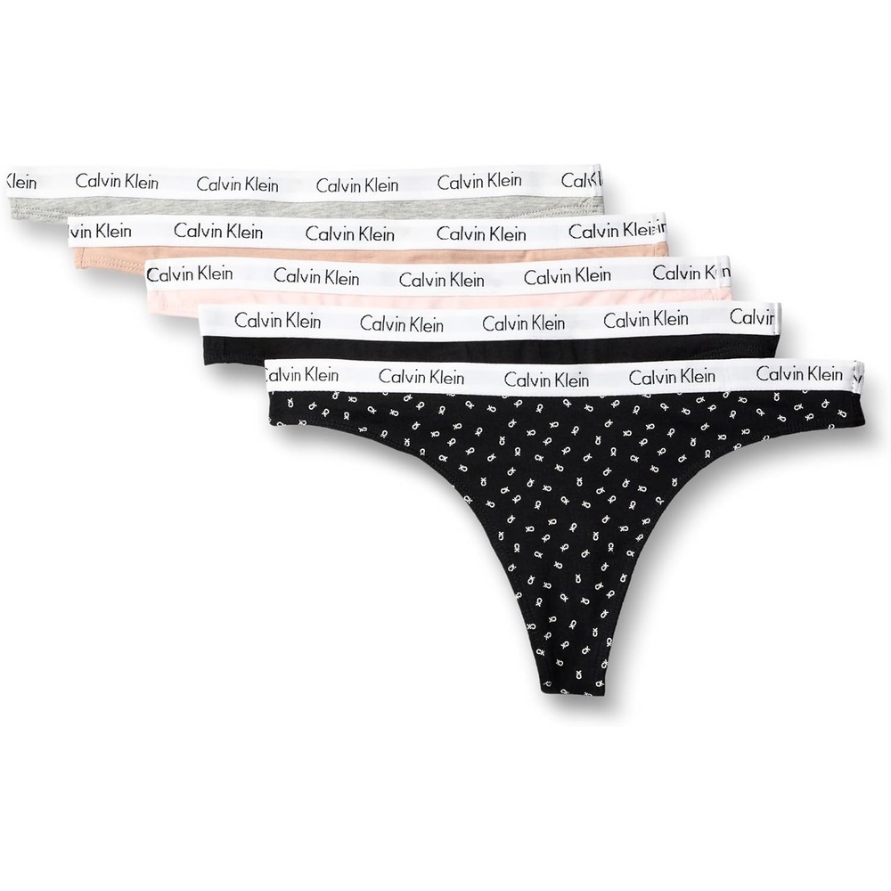 image:imageCalvin Klein Carousel Logo Cotton Stretch Thong Panties 5 Pack