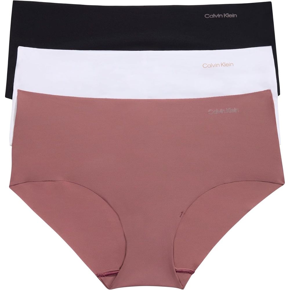 image:imageCalvin Klein Invisibles Hipster Multipack PantyBlack W Smoke Logo White W Light Caramel Logo Vintage Pink W Smoked Plum Logog
