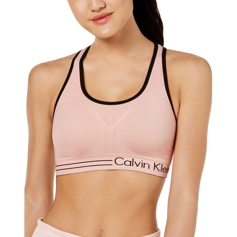 image:imageCalvin Klein Performance Womens Medium Impact Reversible Sports Bra Standard and Plus SizingSeashell