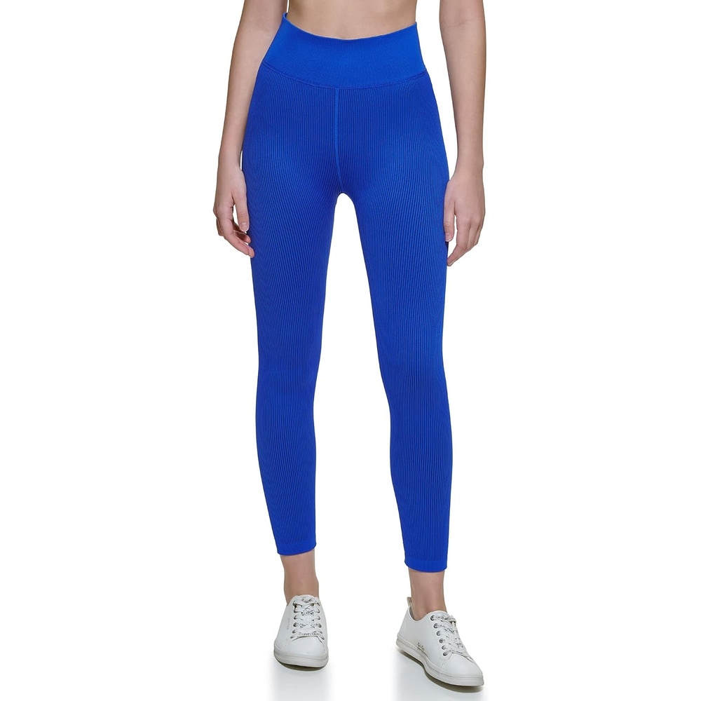 image:imageCalvin Klein Performance Womens Thin Rib High Waist 78 Length TightBold Blue