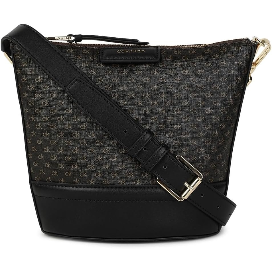 image:imageCalvin Klein Womens Ash NorthSouth CrossbodyBrownKhakiBlack