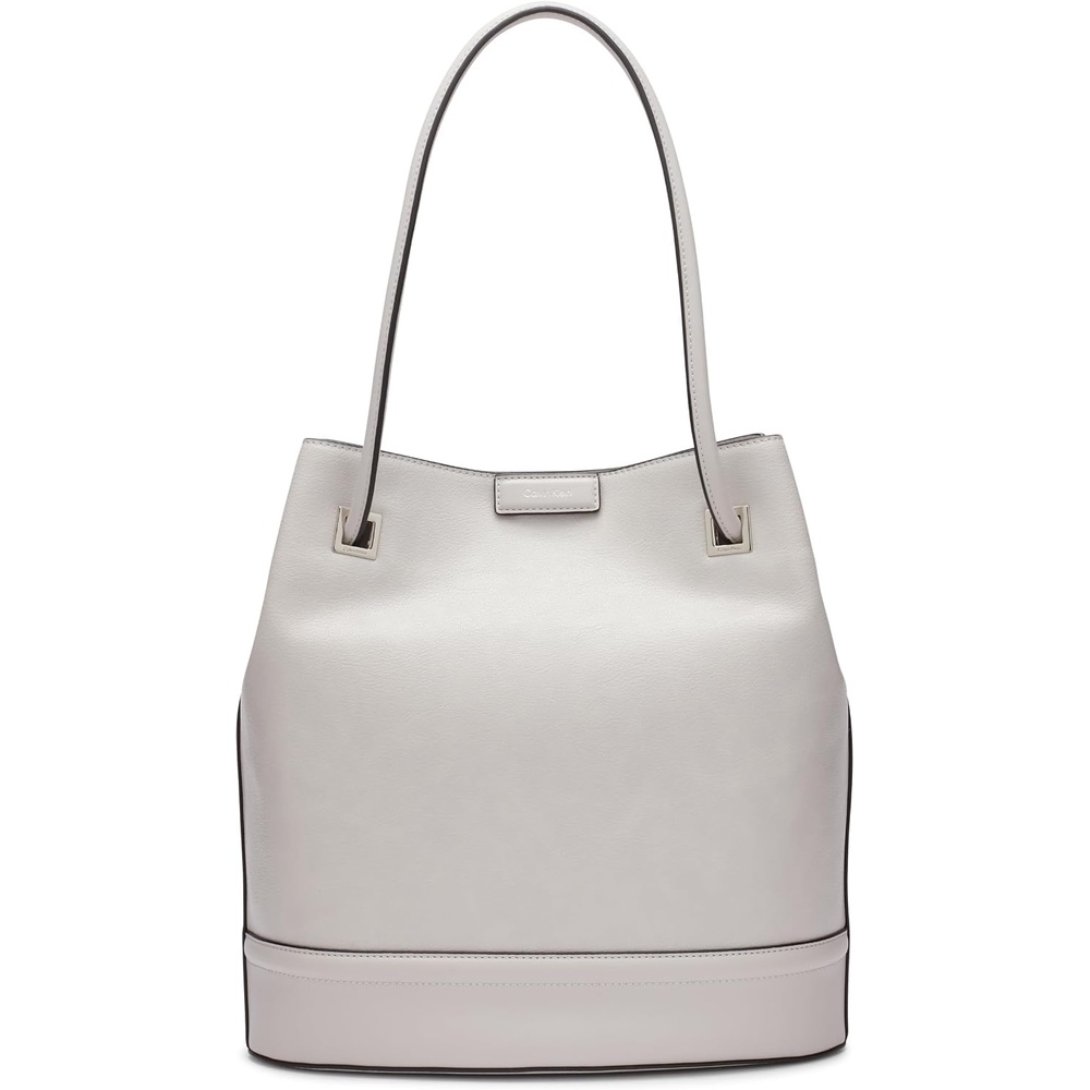 image:imageCalvin Klein Womens Ash Tote Bag NorthSouth Vegan Leather 2 PocketsDove