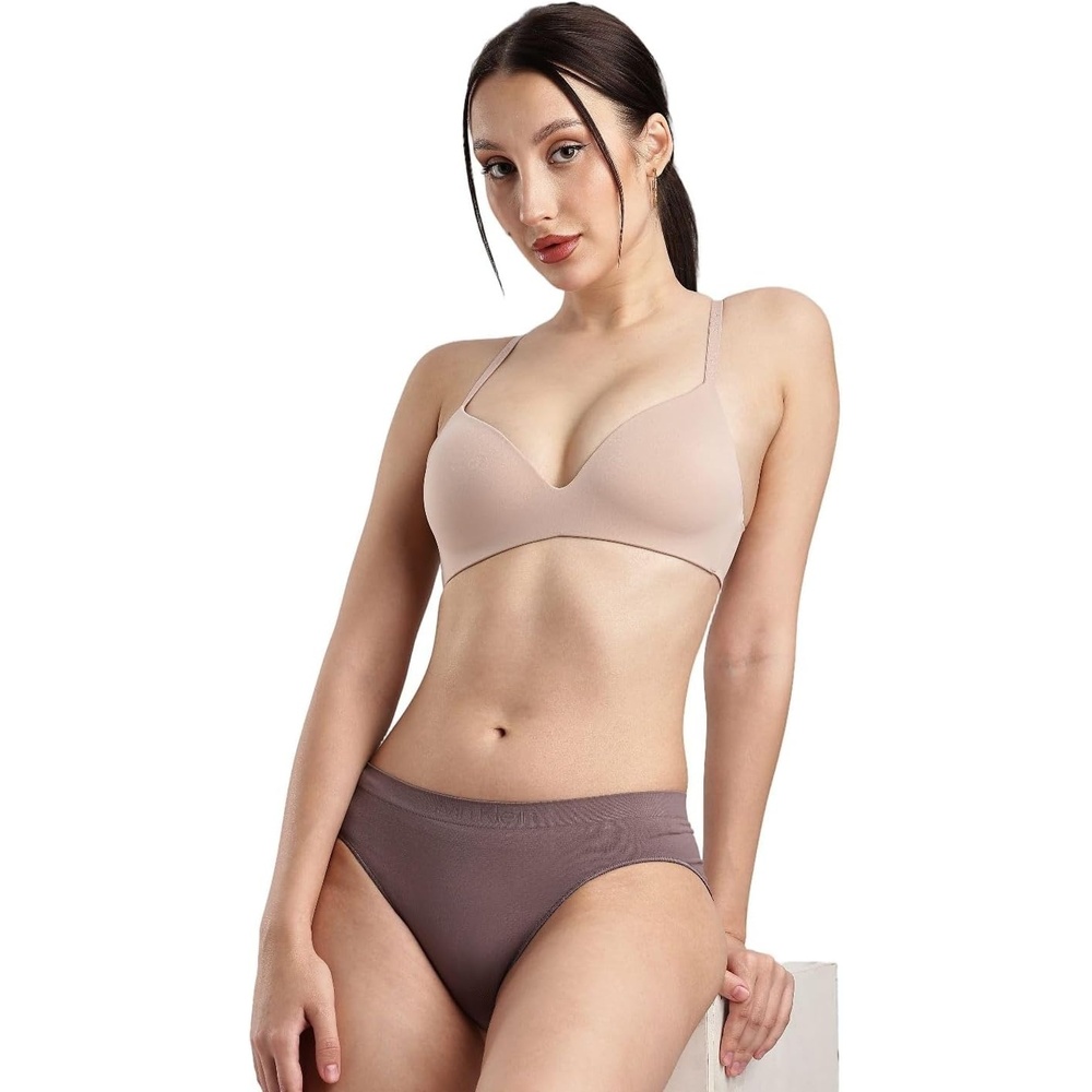 image:imageCalvin Klein Womens Bonded Flex Seamless 3pack Mid Rise BikiniBlack Cedar Sparrow