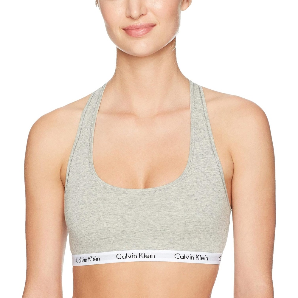 image:imageCalvin Klein Womens Carousel Logo BraletteGrey Heather Logo
