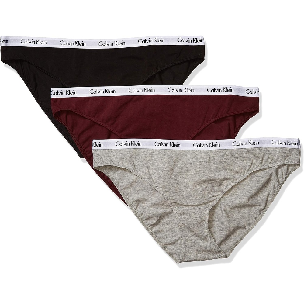 image:imageCalvin Klein Womens Carousel Logo Cotton Stretch Bikini Panties 3 PackBlackGrey HeatherPhoebe