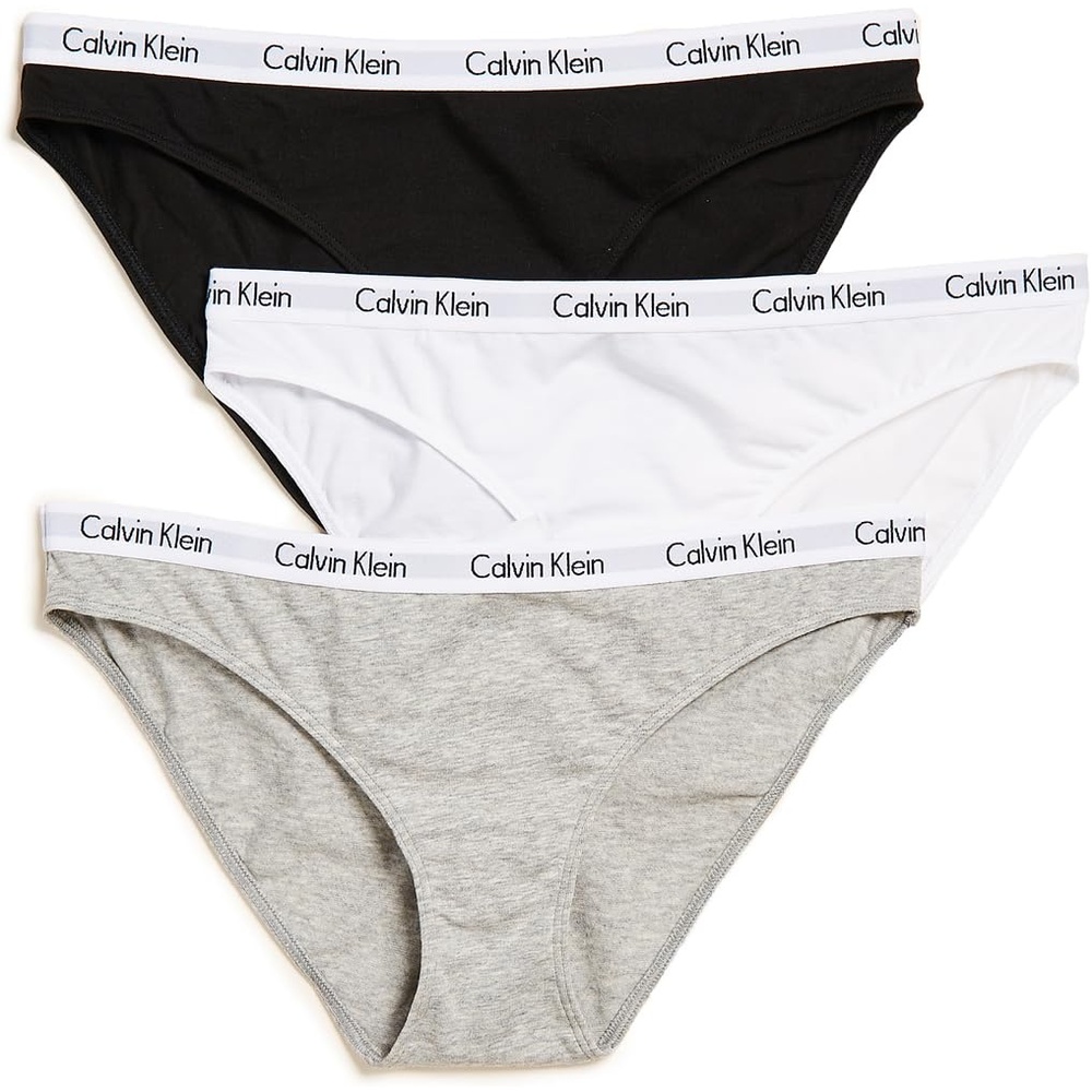 image:imageCalvin Klein Womens Carousel Logo Cotton Stretch Bikini Panties 3 PackBlackWhiteGrey Heather