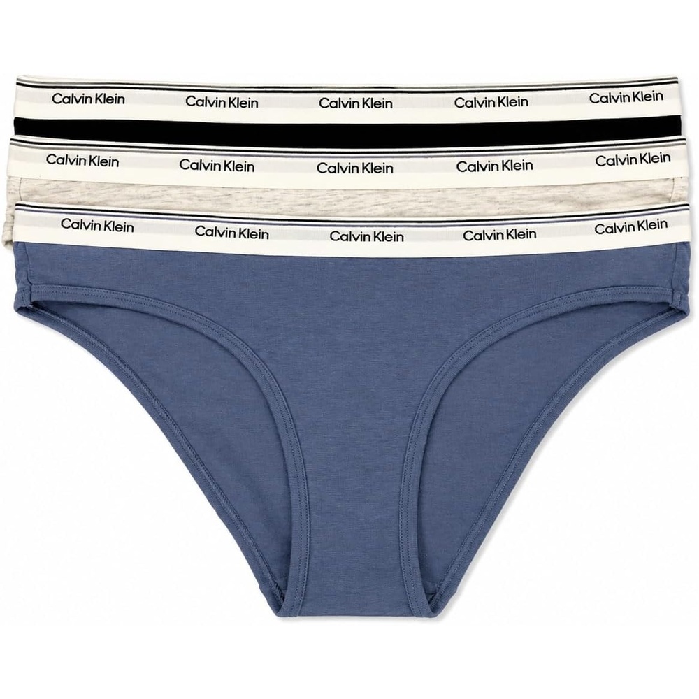image:imageCalvin Klein Womens Carousel Logo Cotton Stretch Bikini Panties 3 PackBurgundyNudeBlack