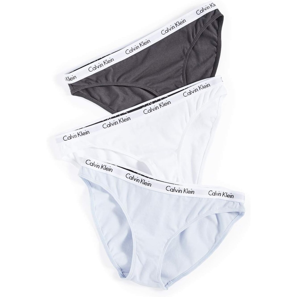 image:imageCalvin Klein Womens Carousel Logo Cotton Stretch Bikini Panties 3 PackIce PulpVoidWhite