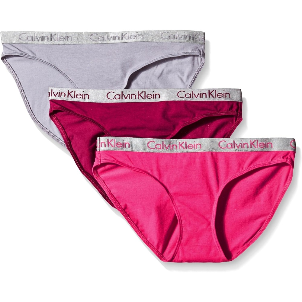 image:imageCalvin Klein Womens Carousel Logo Cotton Stretch Bikini Panties 3 PackJasper StoneSplendor PinkDeep Velvet