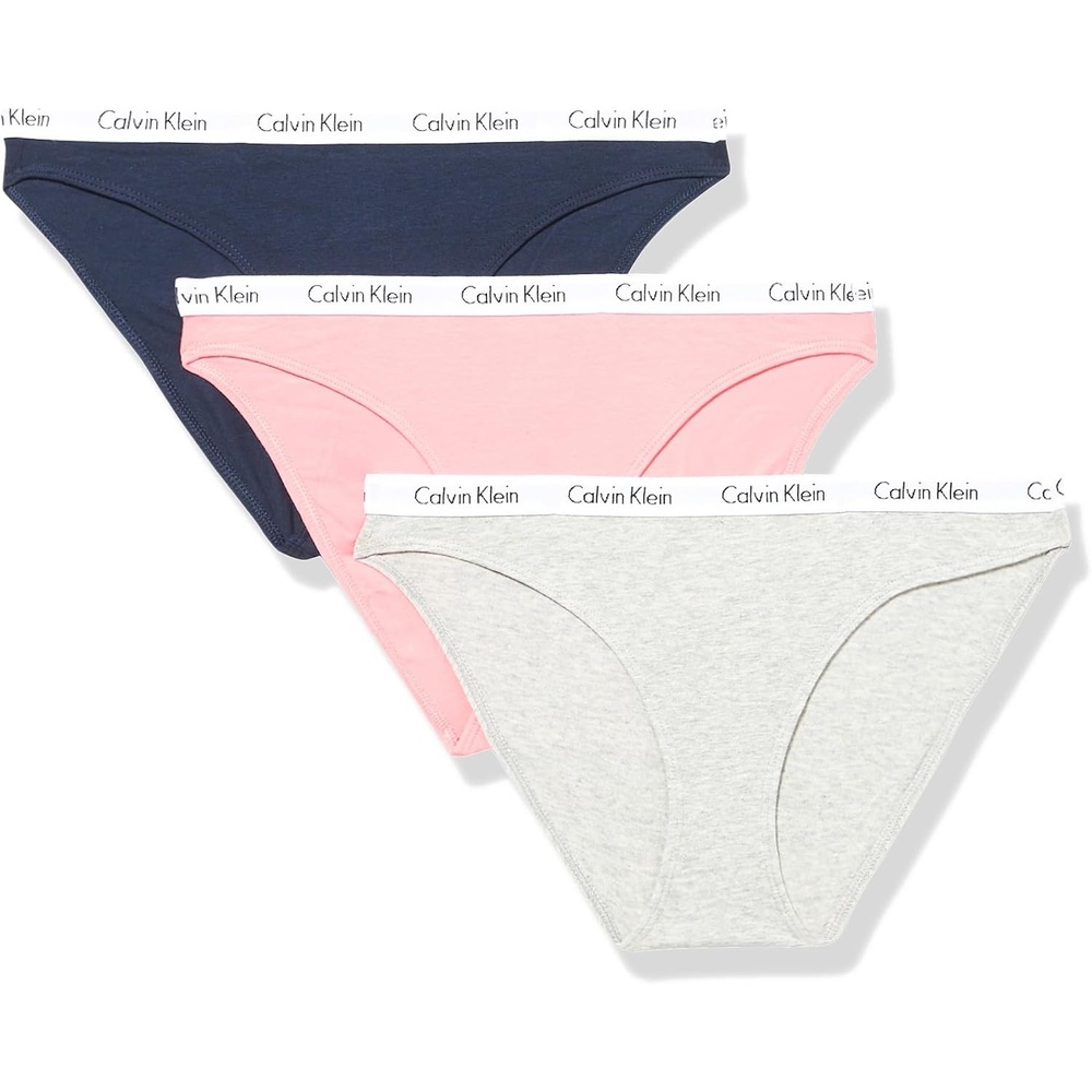image:imageCalvin Klein Womens Carousel Logo Cotton Stretch Bikini Panties 3 PackShorelineGrey HeatherEvolve