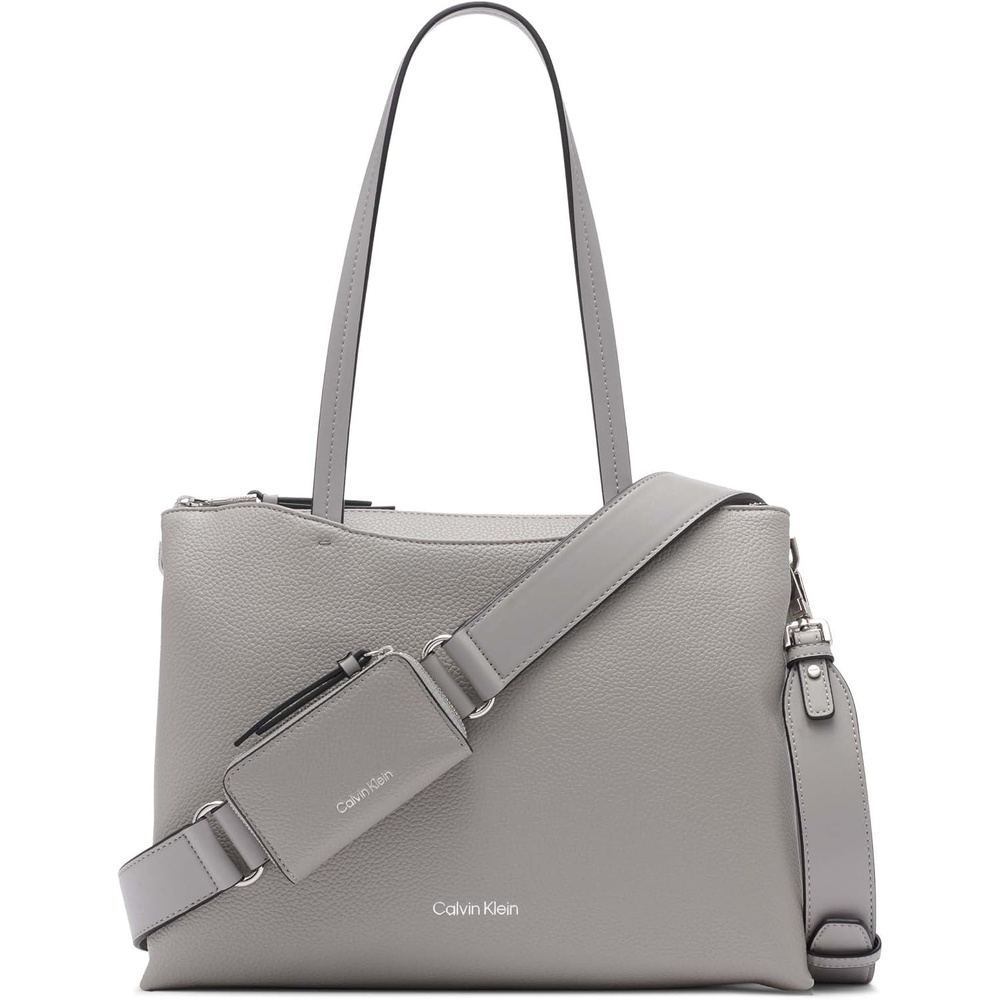 image:imageCalvin Klein Womens Chrome Organizational 2 in 1 Tote OrganizationalStone