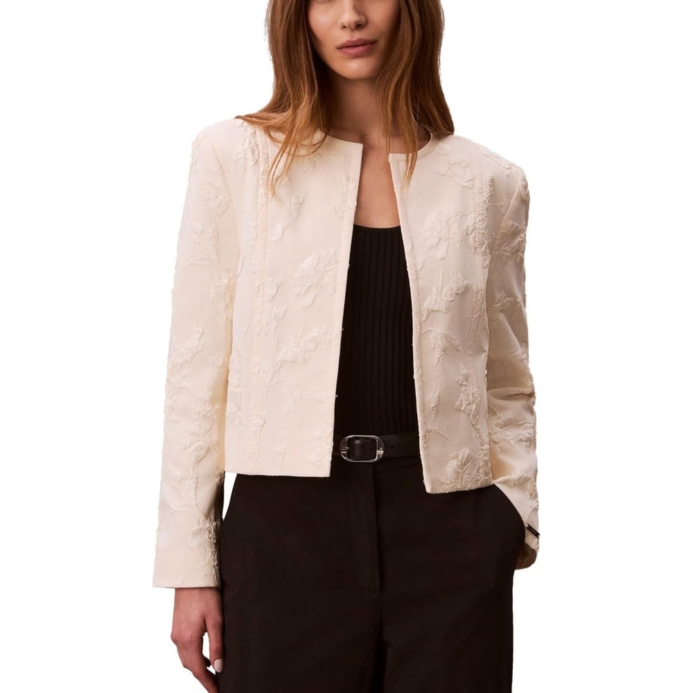 image:imageCalvin Klein Womens Cloque JacketCalico Brown