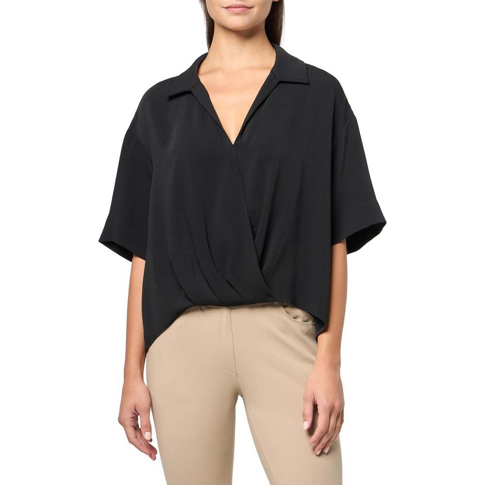 image:imageCalvin Klein Womens Crepe Printed Wrap TopBlack