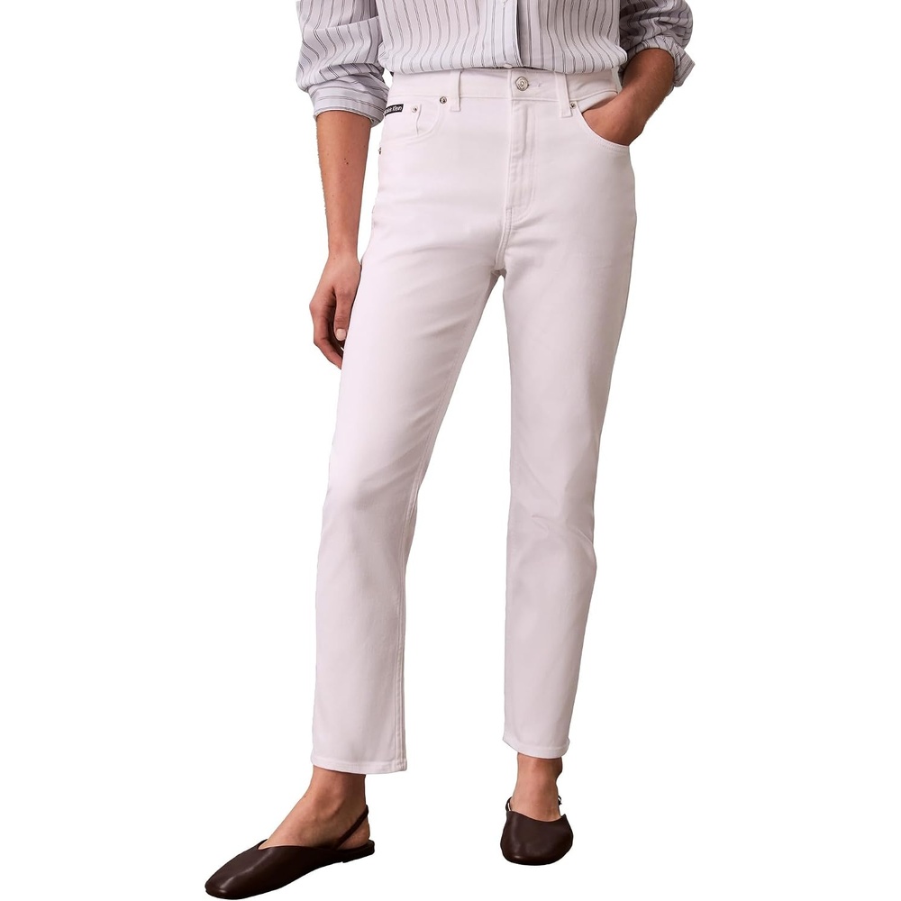 image:imageCalvin Klein Womens High Rise Slim Fit JeansOptic White