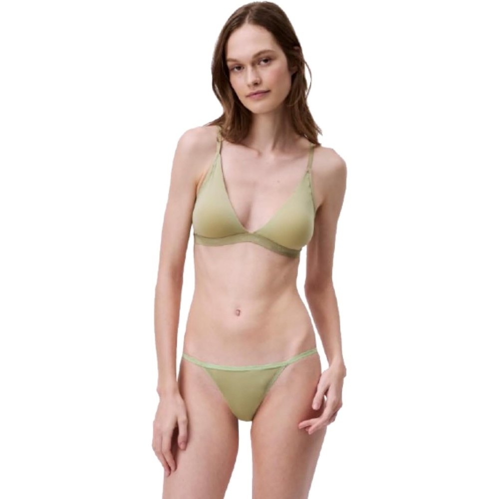 image:imageCalvin Klein Womens Ideal Micro Low Rise String ThongIguana Gray