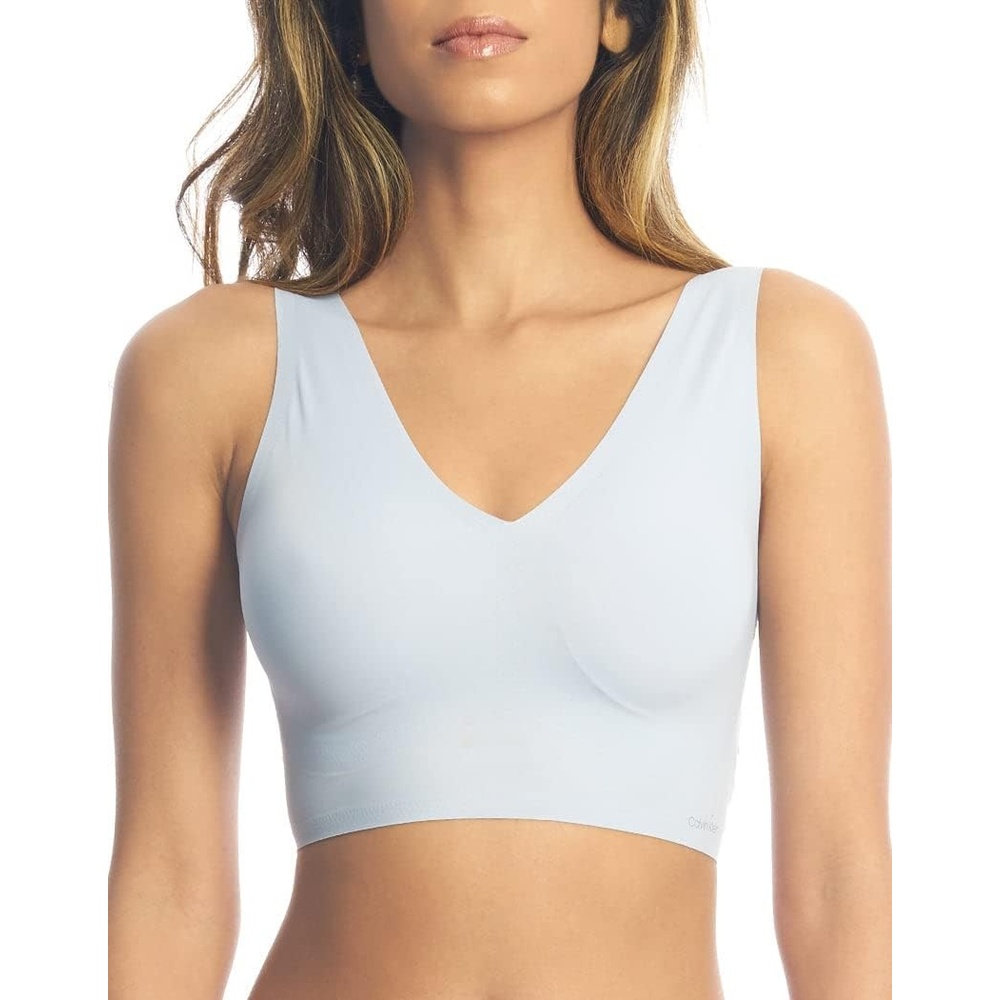 image:imageCalvin Klein Womens Invisibles Comfort Seamless Lightly Lined V Neck Bralette BraDusty Periwinkle