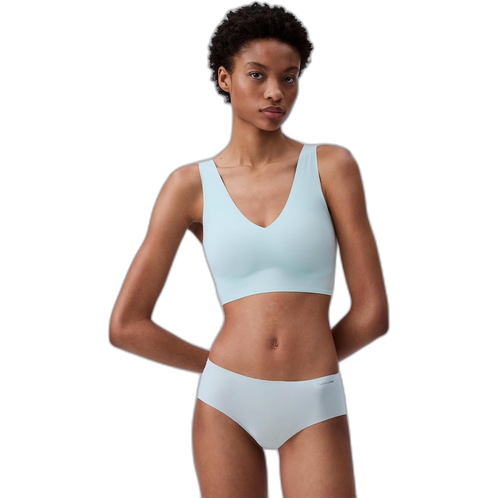 image:imageCalvin Klein Womens Invisibles Comfort Seamless Lightly Lined V Neck Bralette BraMoonlight Jade