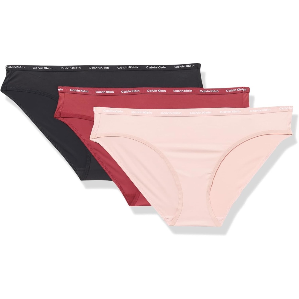 image:imageCalvin Klein Womens Luxe Comfort Micro Stretch Bikini Panties 3 PackBlack Syrah Subdued
