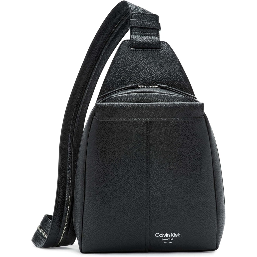 image:imageCalvin Klein Womens Millie Backpack for Women Vegan Leather Monogram Backpack 2 Pockets BrownKhakiBlack One SizeBlackSilver