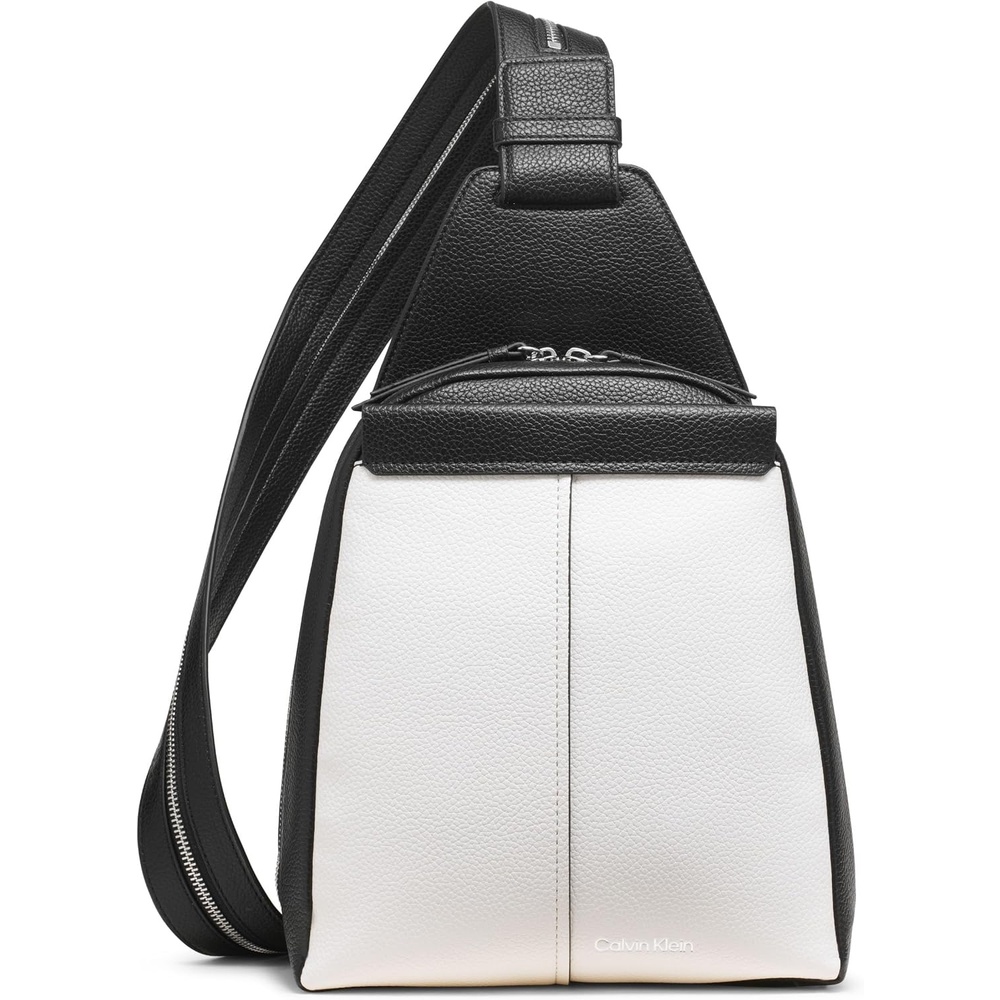 image:imageCalvin Klein Womens Millie Backpack for Women Vegan Leather Monogram Backpack 2 Pockets BrownKhakiBlack One SizeCherub WhiteBlack
