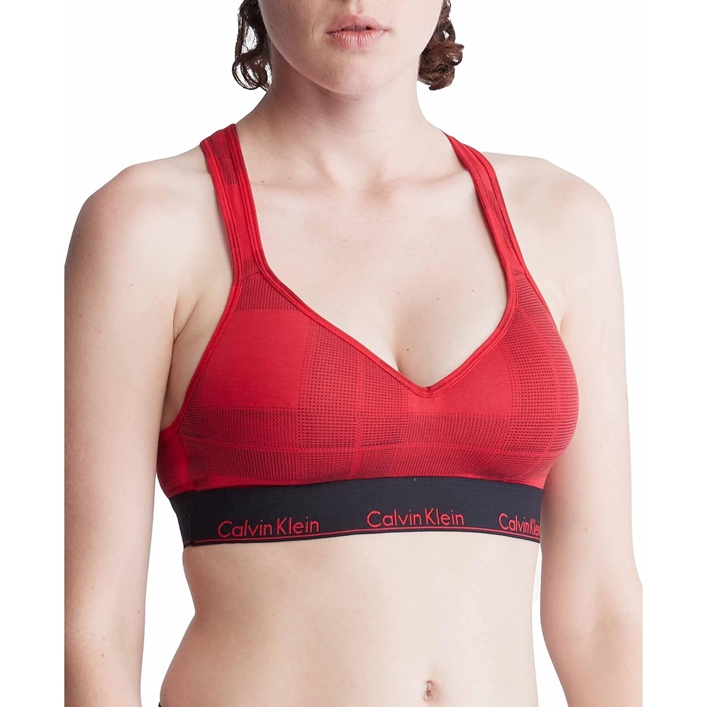 image:imageCalvin Klein Womens Modern Cotton Lightly Lined Wireless BraletteTextured Plaid Exact
