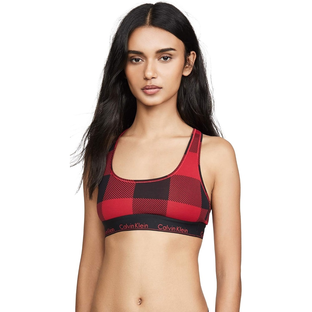 image:imageCalvin Klein Womens Modern Cotton Unlined Wireless BraletteBuffalo Check Temper
