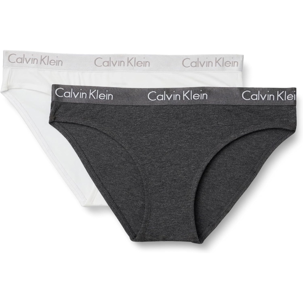 image:imageCalvin Klein Womens Motive Cotton Multipack Bikini PantyCharcoalWhite