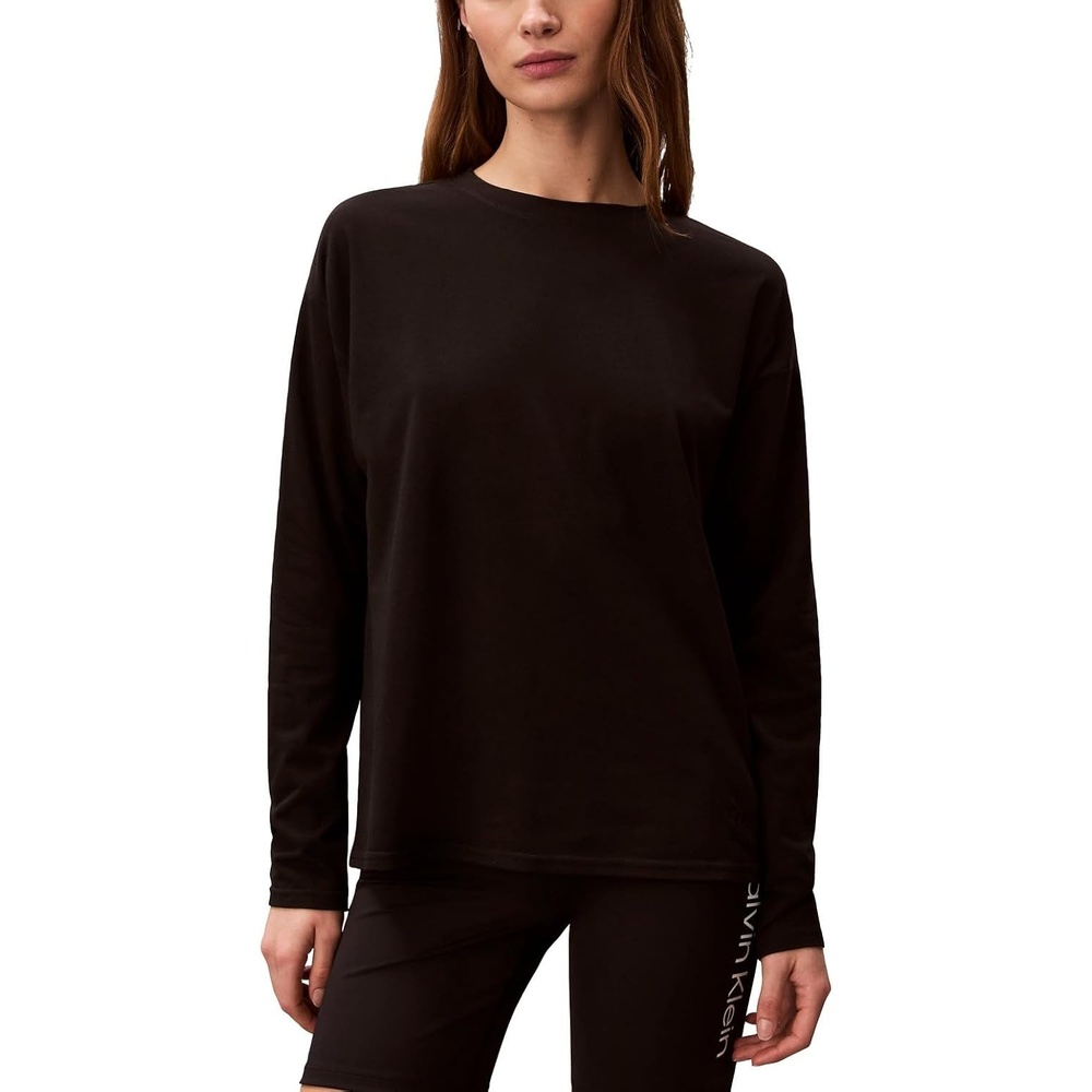 image:imageCalvin Klein Womens Performance Classic Fit Crewneck Long Sleeve TeeBlack