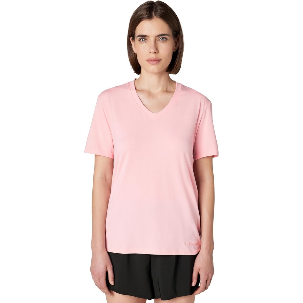 image:imageCalvin Klein Womens Performance Classic Fit VNeck TeePowder Pink