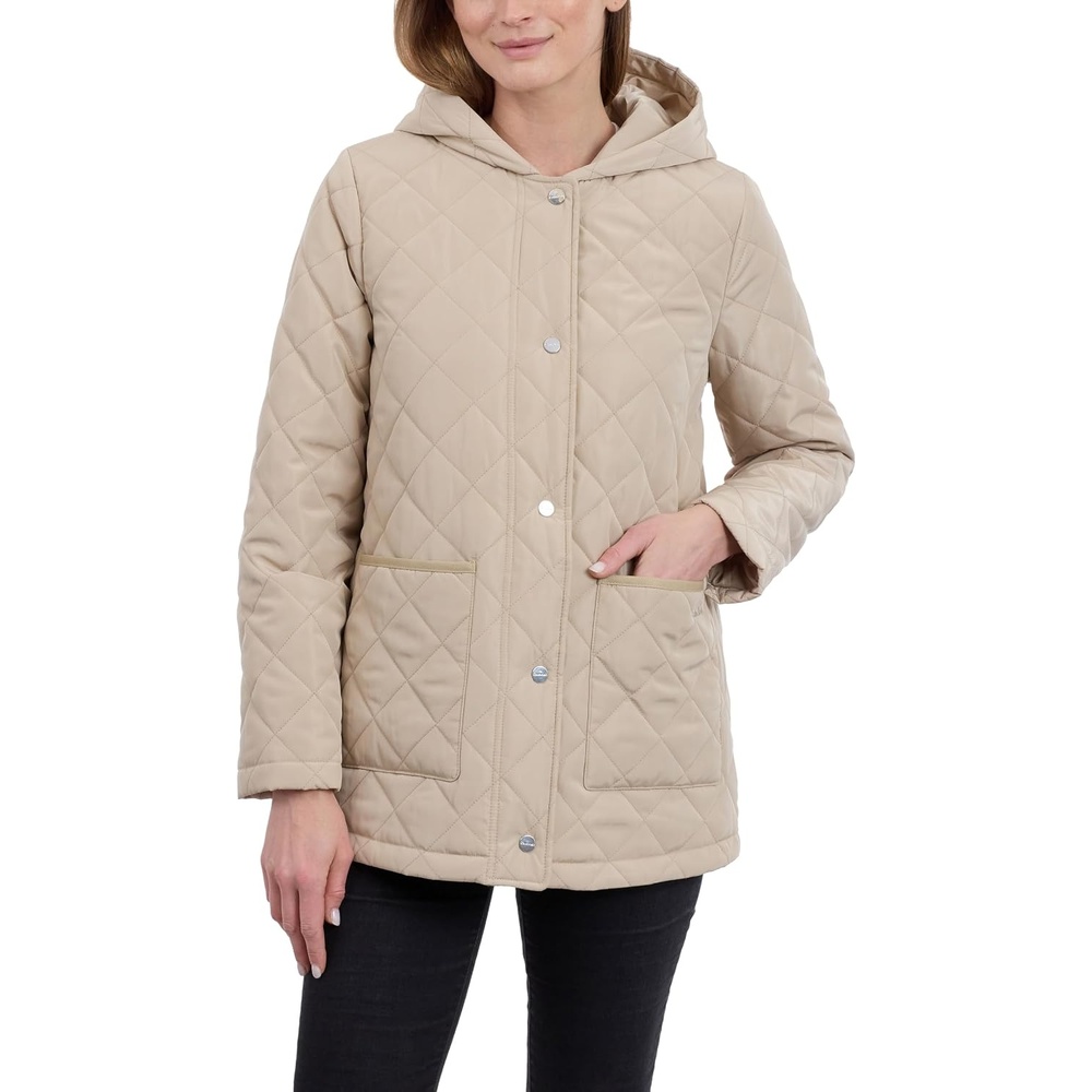 image:imageCalvin Klein Womens Quilted Jacket Lightweight Coat for Women With Snap Front Water ResistantWhite Pepper