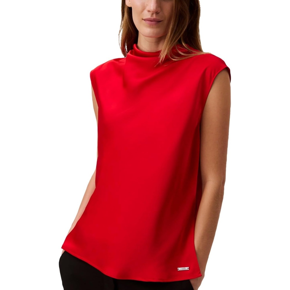 image:imageCalvin Klein Womens Satin Cowl Neck BlouseGoji Berry
