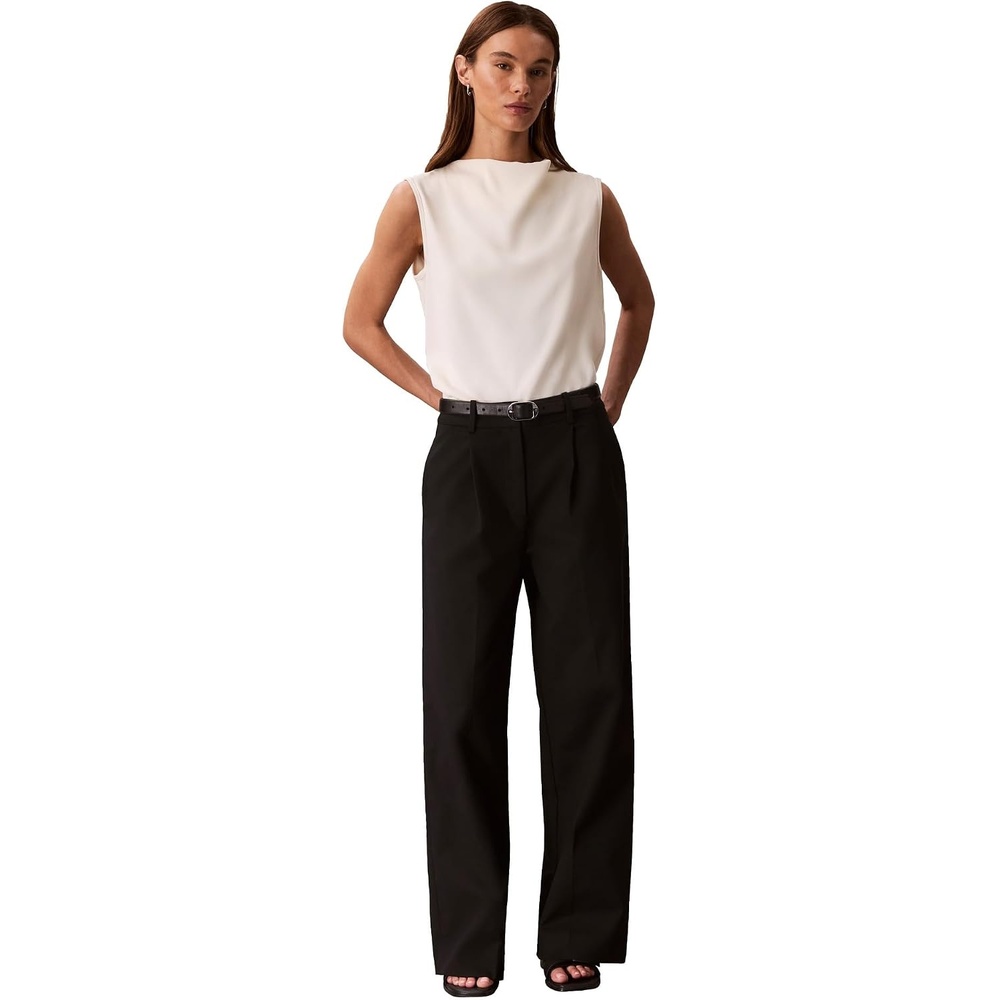 image:imageCalvin Klein Womens Satin High Neck Tank TopAntique White