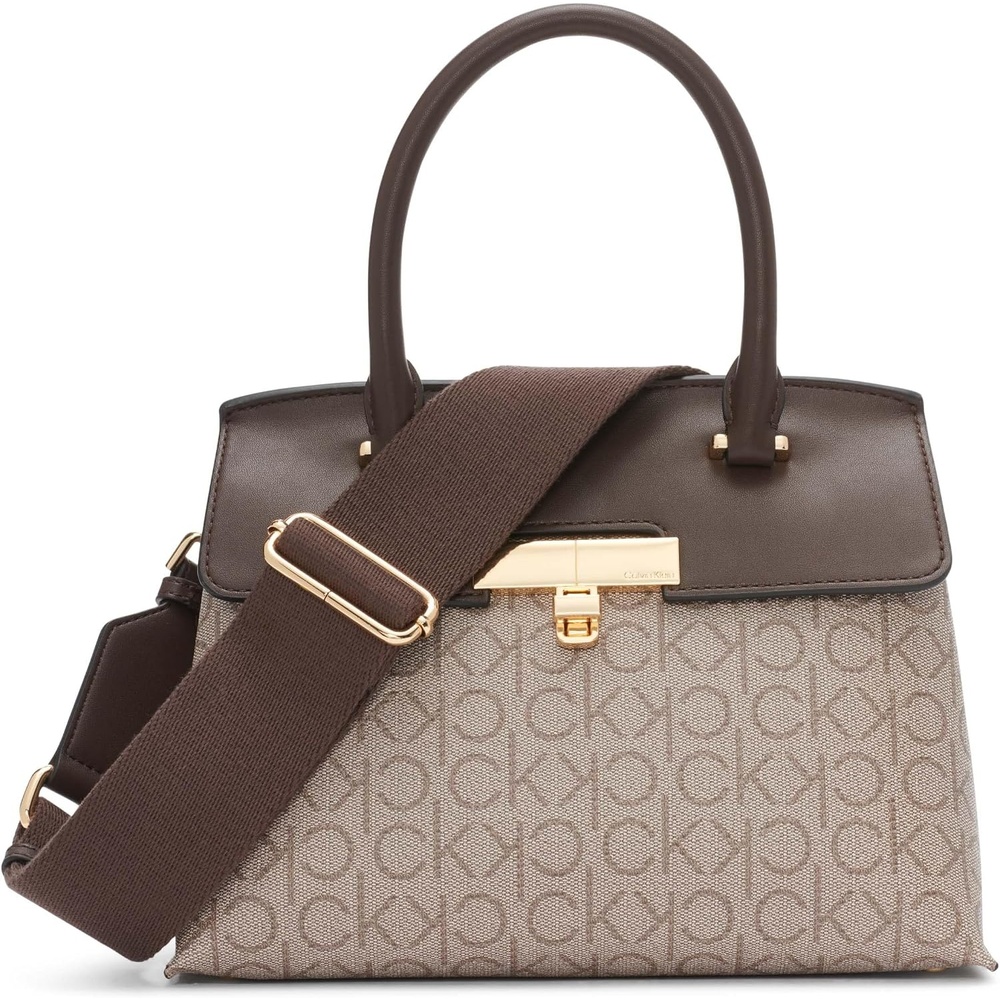 image:imageCalvin Klein womens Becky Top Handle Mini Bag Crossbody 2 in 1AlmondTaupeJava