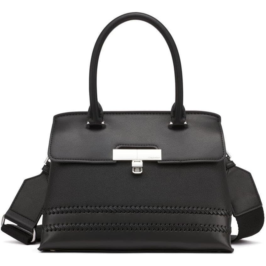 image:imageCalvin Klein womens Becky Top Handle Mini Bag Crossbody 2 in 1Black Canvas