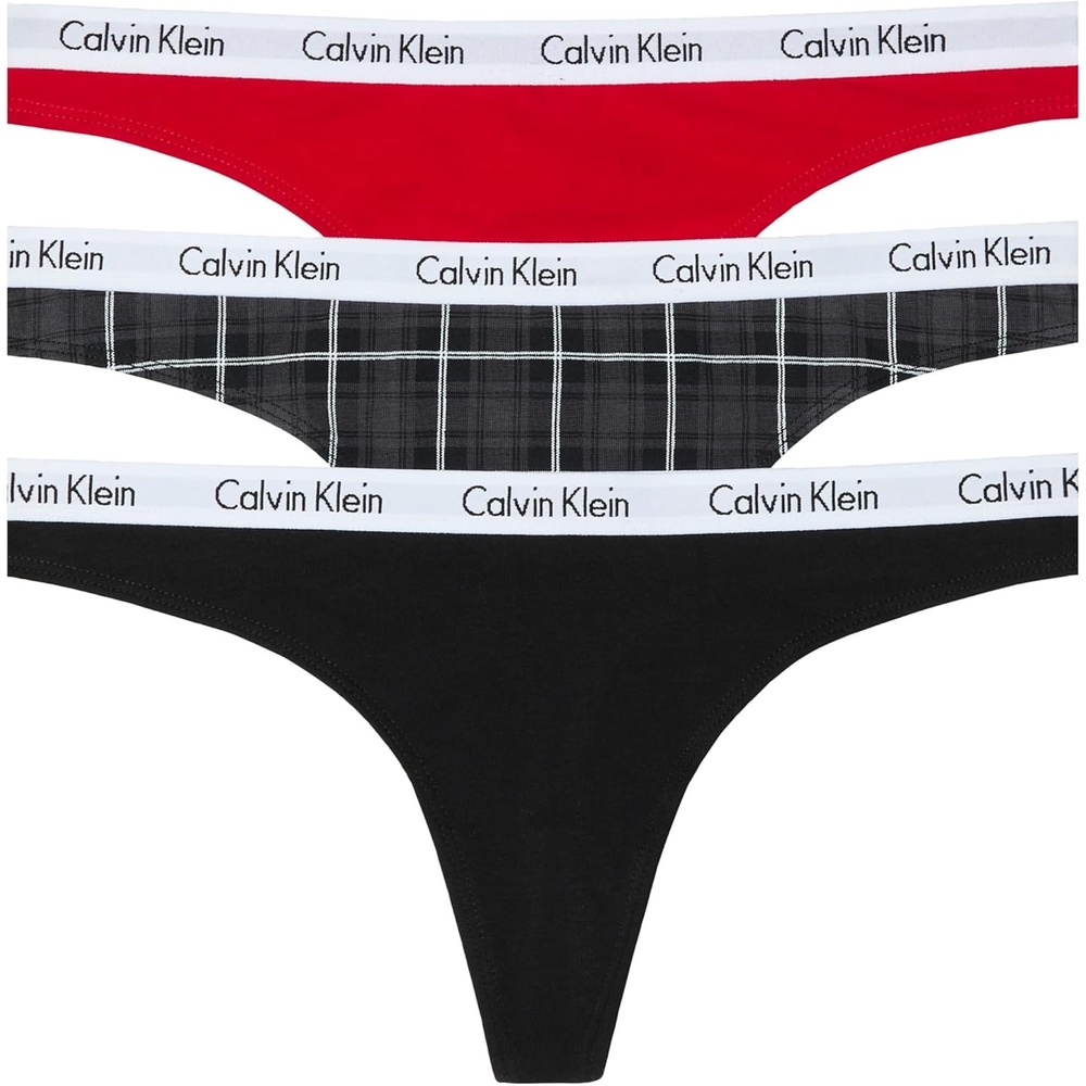 image:imageCalvin Klein womens Carousel Logo Cotton Stretch Thong Panties MultipackBlackObsessDunn Plaid Black