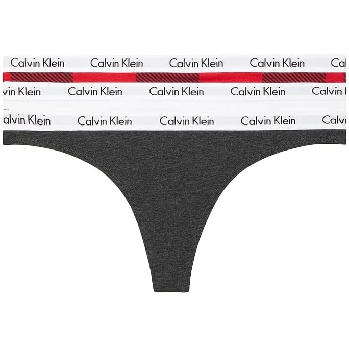 image:imageCalvin Klein womens Carousel Logo Cotton Stretch Thong Panties MultipackRanier StripeStrawberry ShakeBlack