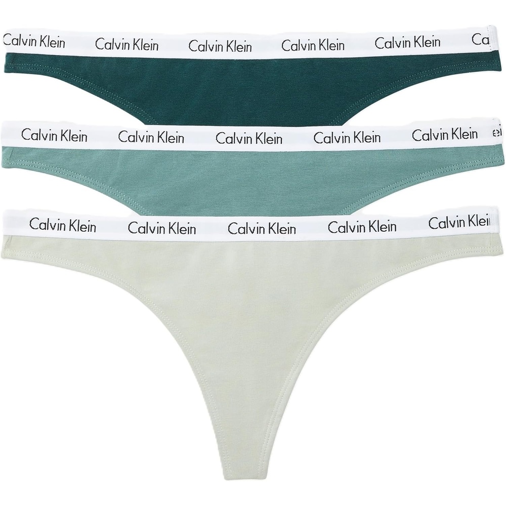 image:imageCalvin Klein womens Carousel Logo Cotton Stretch Thong Panties MultipackSeamoss Sagebrush Green Misty Sage