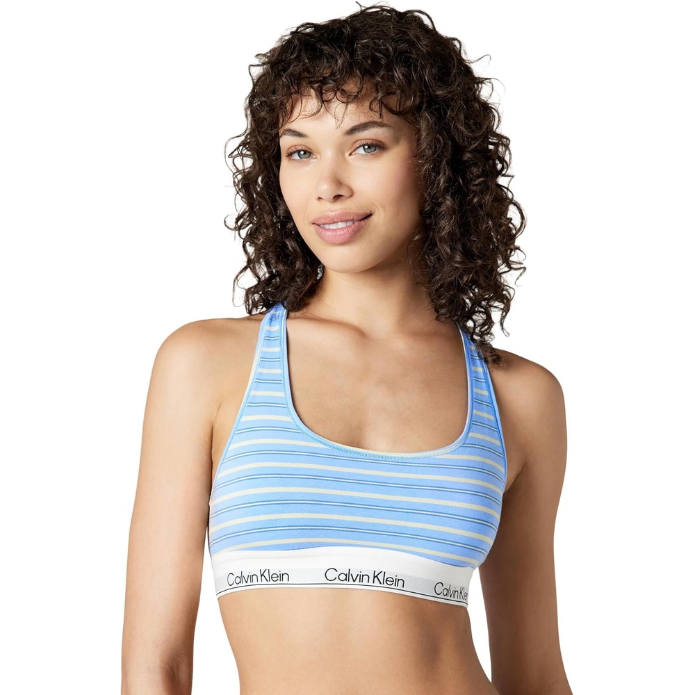 image:imageIcon Cotton Modal Unlined BralettePulse Stripe Blue Descent